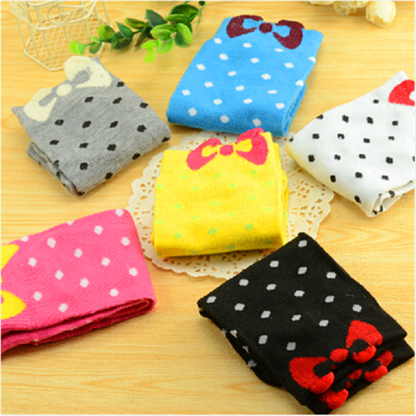 Colorful Cotton Dot Bow Socks