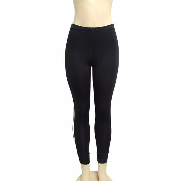 Slim Splice Black Long Leggings