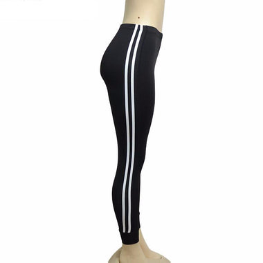 Slim Splice Black Long Leggings
