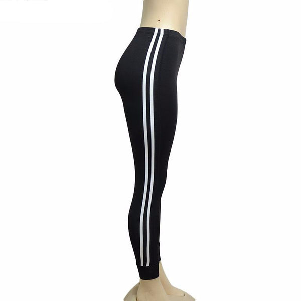 Slim Splice Black Long Leggings