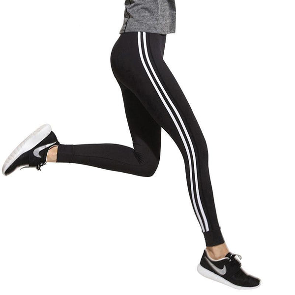 Slim Splice Black Long Leggings