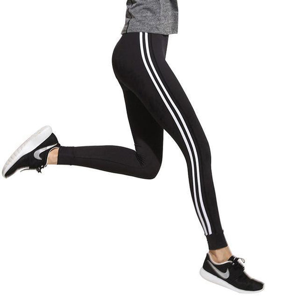 Slim Splice Black Long Leggings